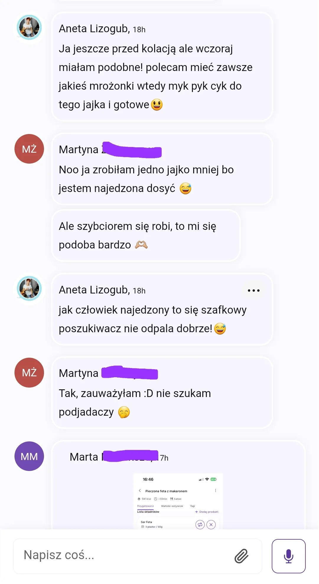 czat na grupie z moim udziałem