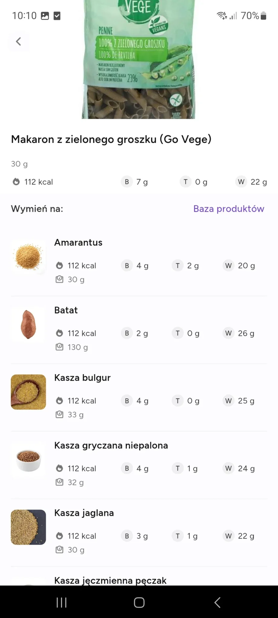 inteligentne zamienniki: system sam podpowie Co zamiennik danego produktu i automatycznie dostosuje jego ilość dla zachowania kaloryczności